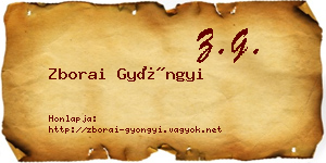 Zborai Gyöngyi névjegykártya